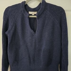 LOFT Women's Navy V-Neck Sweater